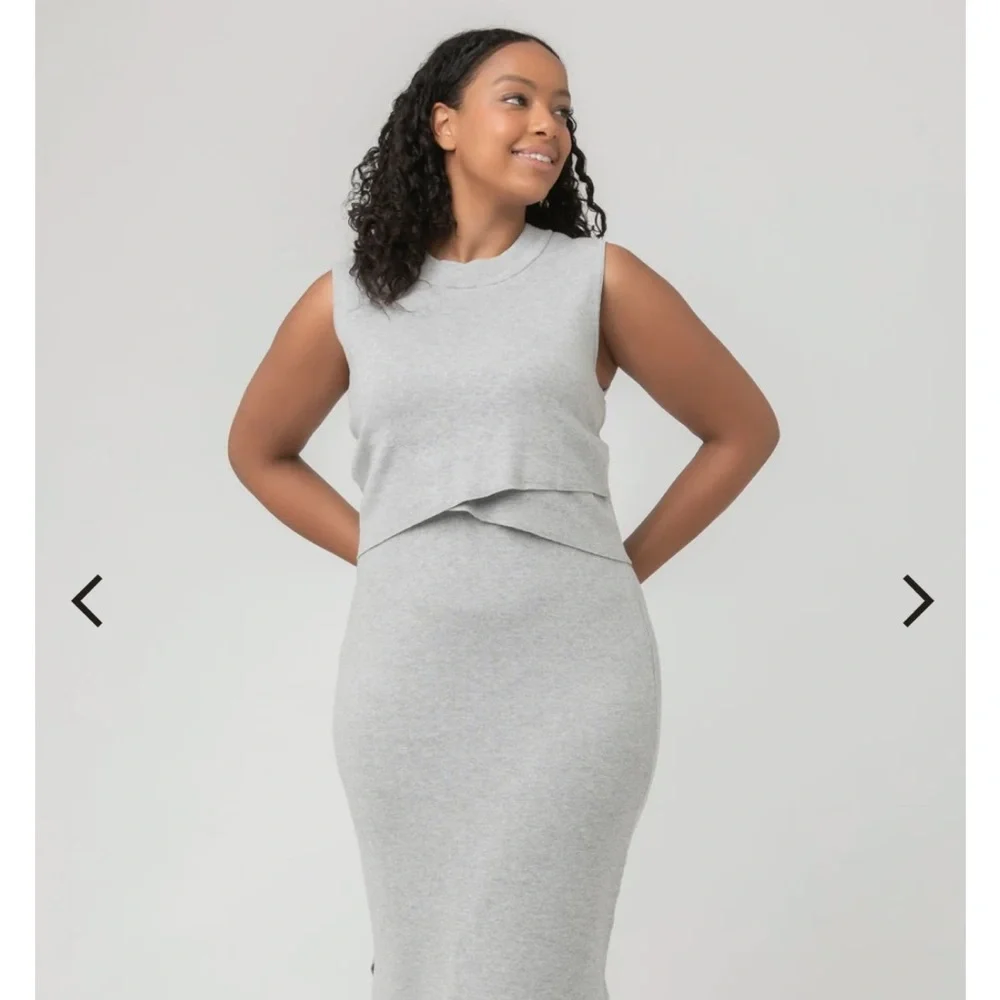 RIPE LAYERED SWEATER KNIT MATERNITY & NURSING DRESS M - Picture 7 of 8